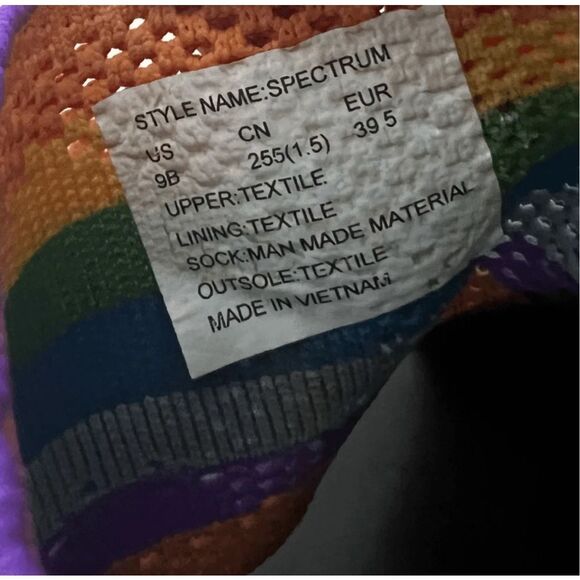 Kate Spade SPECTRUM Rainbow Intarsia-Knit Slide Sandals Women Size 9 B Purple - Picture 8 of 11